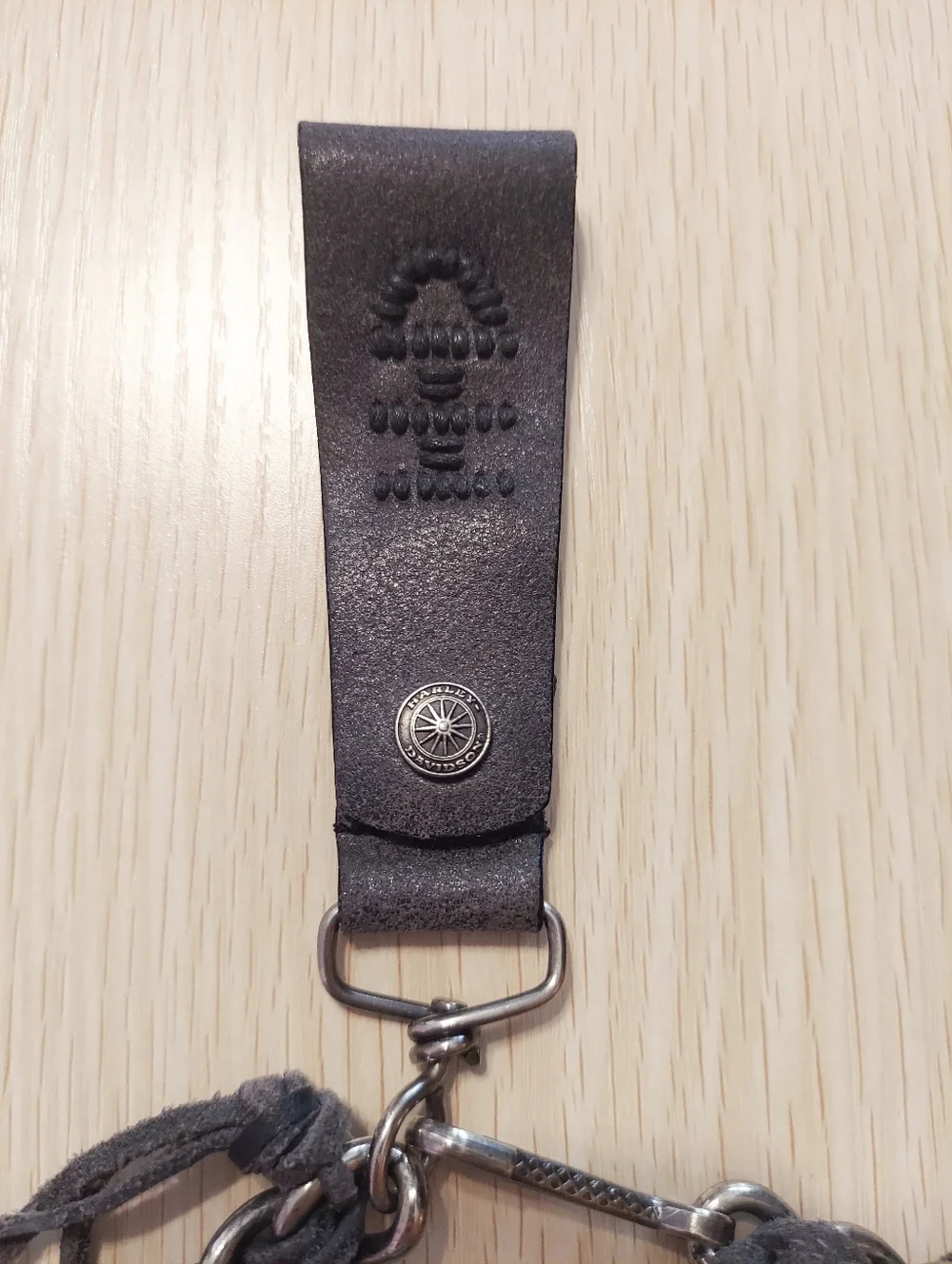 NWOT Harley Davidson Braided Gray/Black Leather and Metal 16
